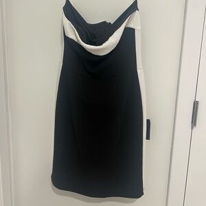 Lulu's Strapless Black and White Dress